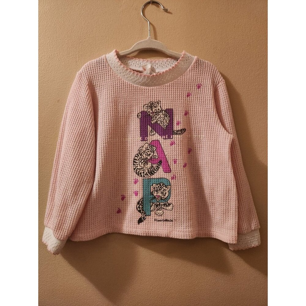 Vintage 90s Cassie Brand Cat Nap Girls Sweater 4T